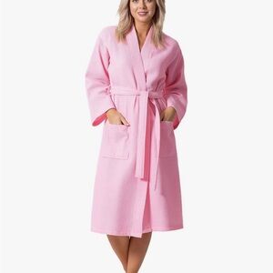 Chakir Turkish Linens Waffle Robe - Pink
